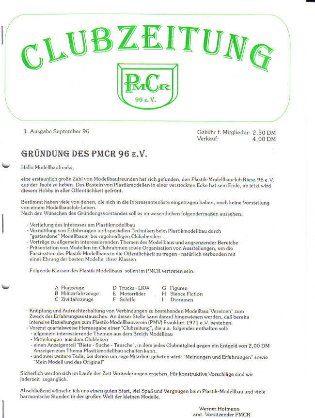 1. Clubzeitung des PMC Riesa 96 e.V.