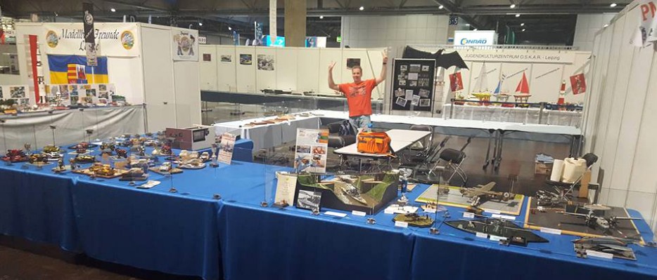 Modell Hobby Spiel Leipzig 2016 Aufbau des PMC Riesa Stand